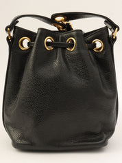 Around 1997 Made CC Mark Stitch Drawstring Shoulder Bag Black