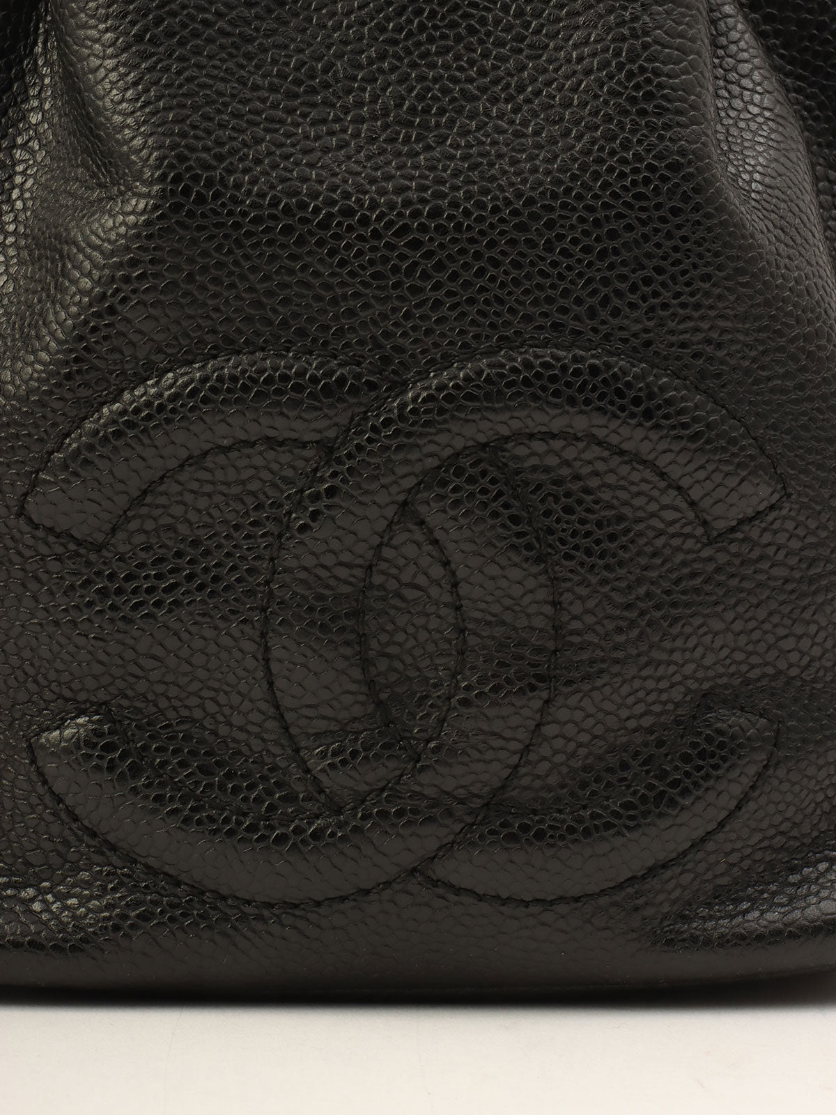 Around 1997 Made CC Mark Stitch Drawstring Shoulder Bag Black