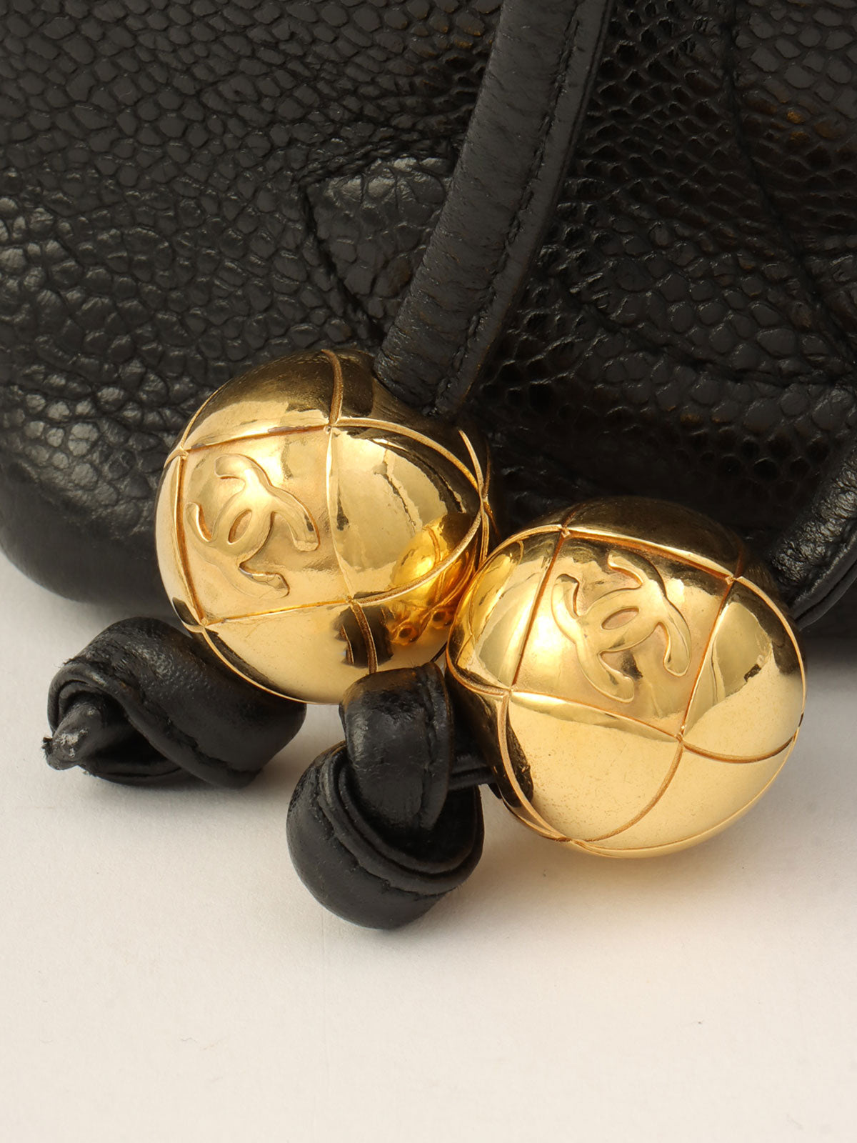 Around 1997 Made CC Mark Stitch Drawstring Shoulder Bag Black