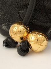 Around 1997 Made CC Mark Stitch Drawstring Shoulder Bag Black