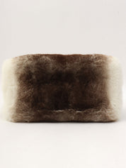Circa 2014 Rapin Fur Logo Plate Chain Shoulder Bag Brown/Grey