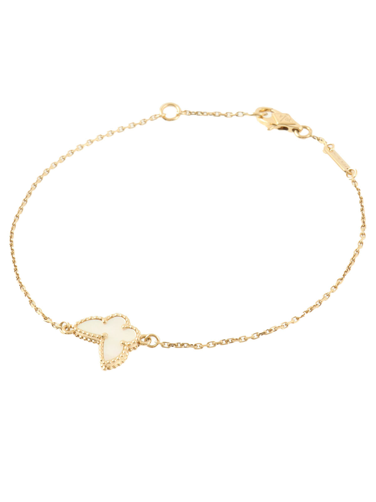 18K金甜美阿尔罕布拉蝴蝶手链