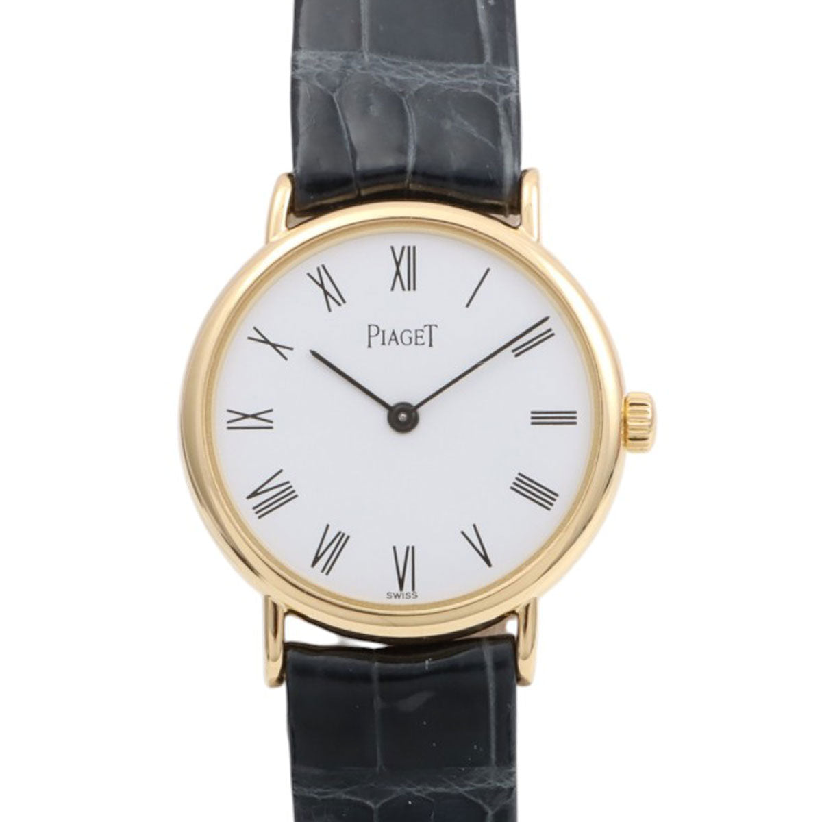18K Round Logo Face Watch 25mm 9005N Hand-wound White/Black