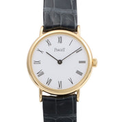 18K Round Logo Face Watch 25mm 9005N Hand-wound White/Black