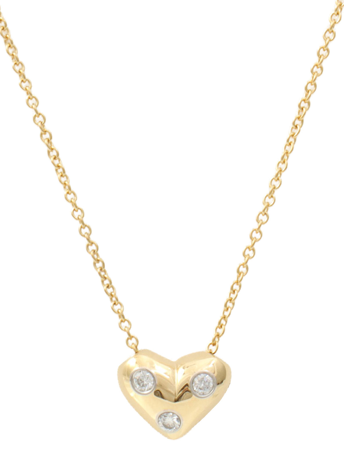 18K Gold Dotted Heart Necklace