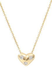 18K Gold Dotted Heart Necklace