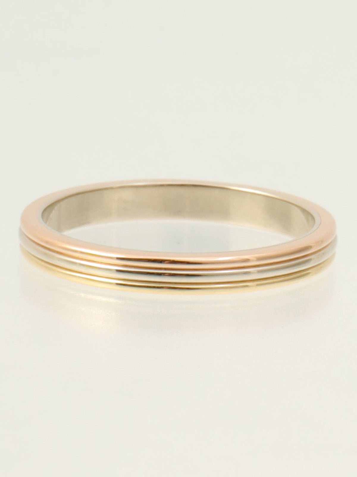 18K Vendome Ring #60 Yellow Gold/Pink Gold/White Gold