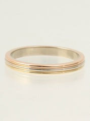 18K Vendome Ring #60 Yellow Gold/Pink Gold/White Gold