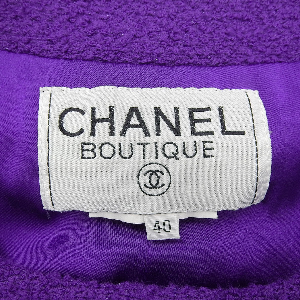 Collarless CC Mark Button Jacket #40 Purple