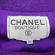 Collarless CC Mark Button Jacket #40 Purple