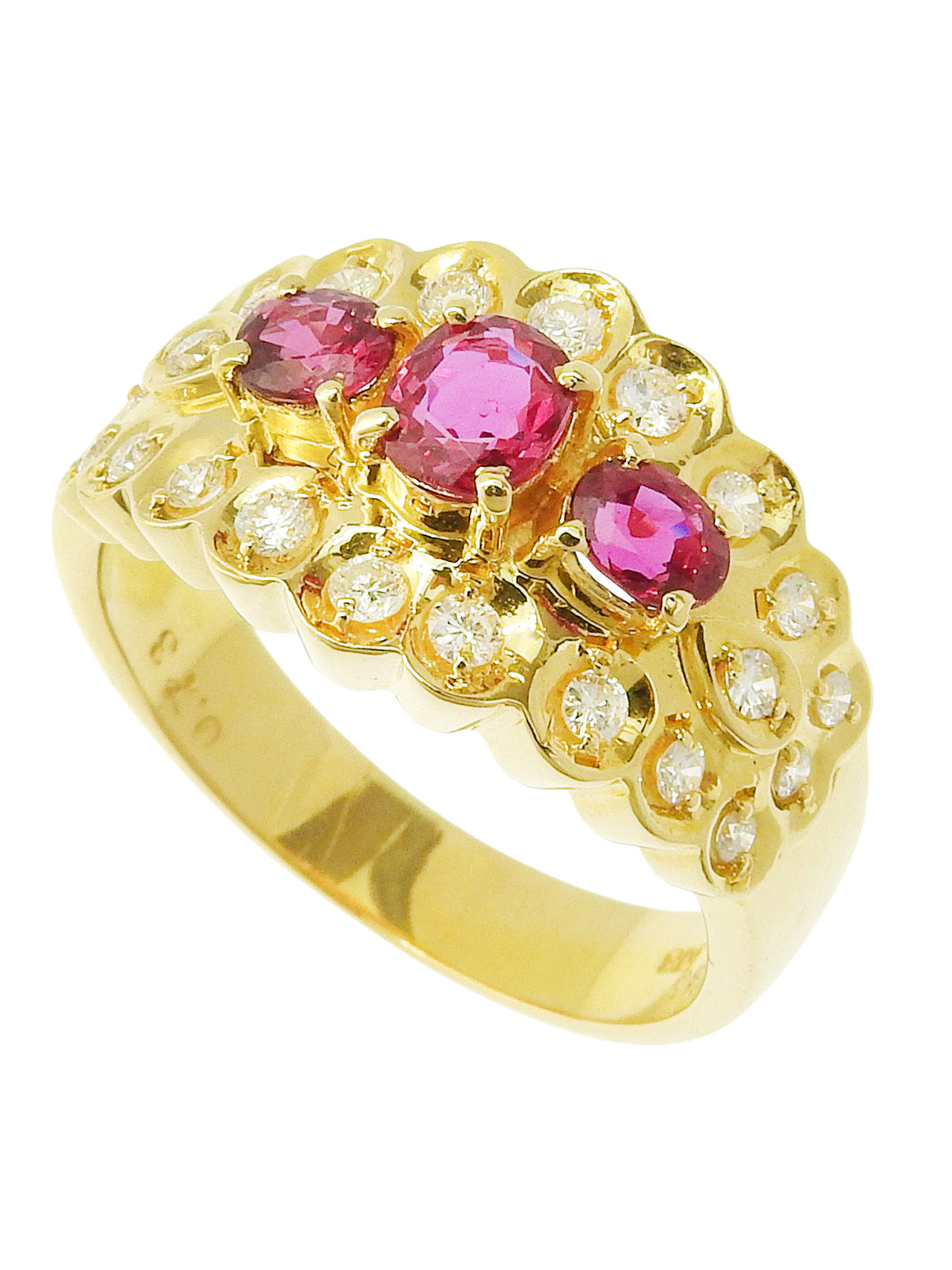 18K Ruby and Diamond Design Ring #51 Gold