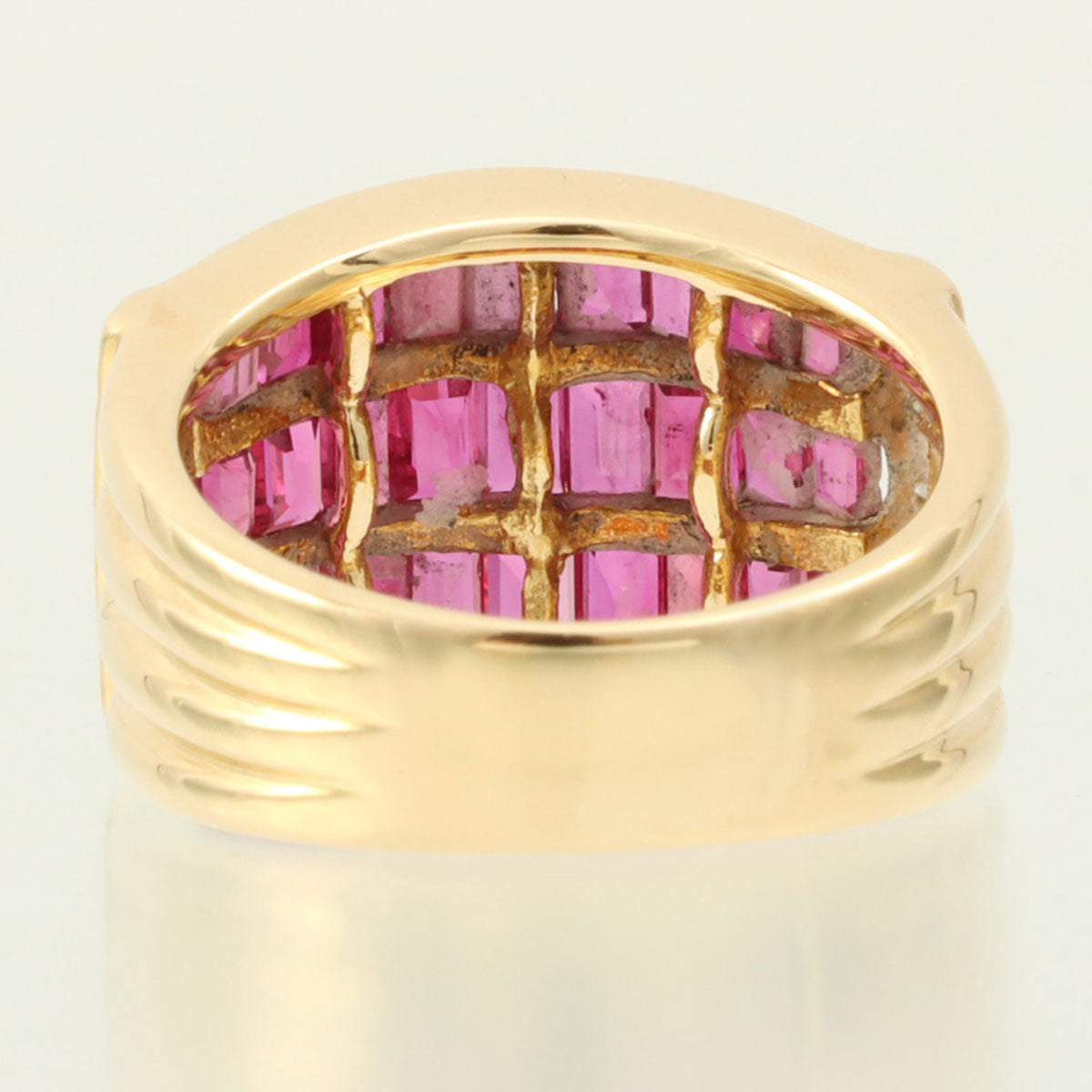 18K Ruby Diamond Ring #52 Gold/Cherry Red