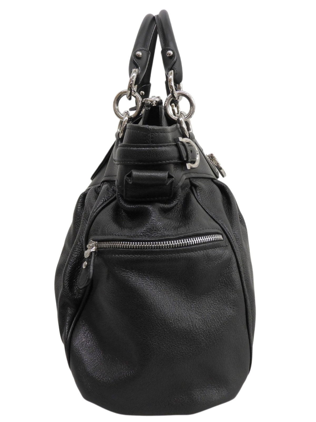 ガンチーニプレート2wayバッグ ブラック