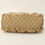 Canvas GG Pattern Logo Plate Handbag Beige/Yellow