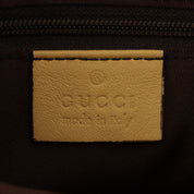 Canvas GG Pattern Logo Plate Handbag Beige/Yellow