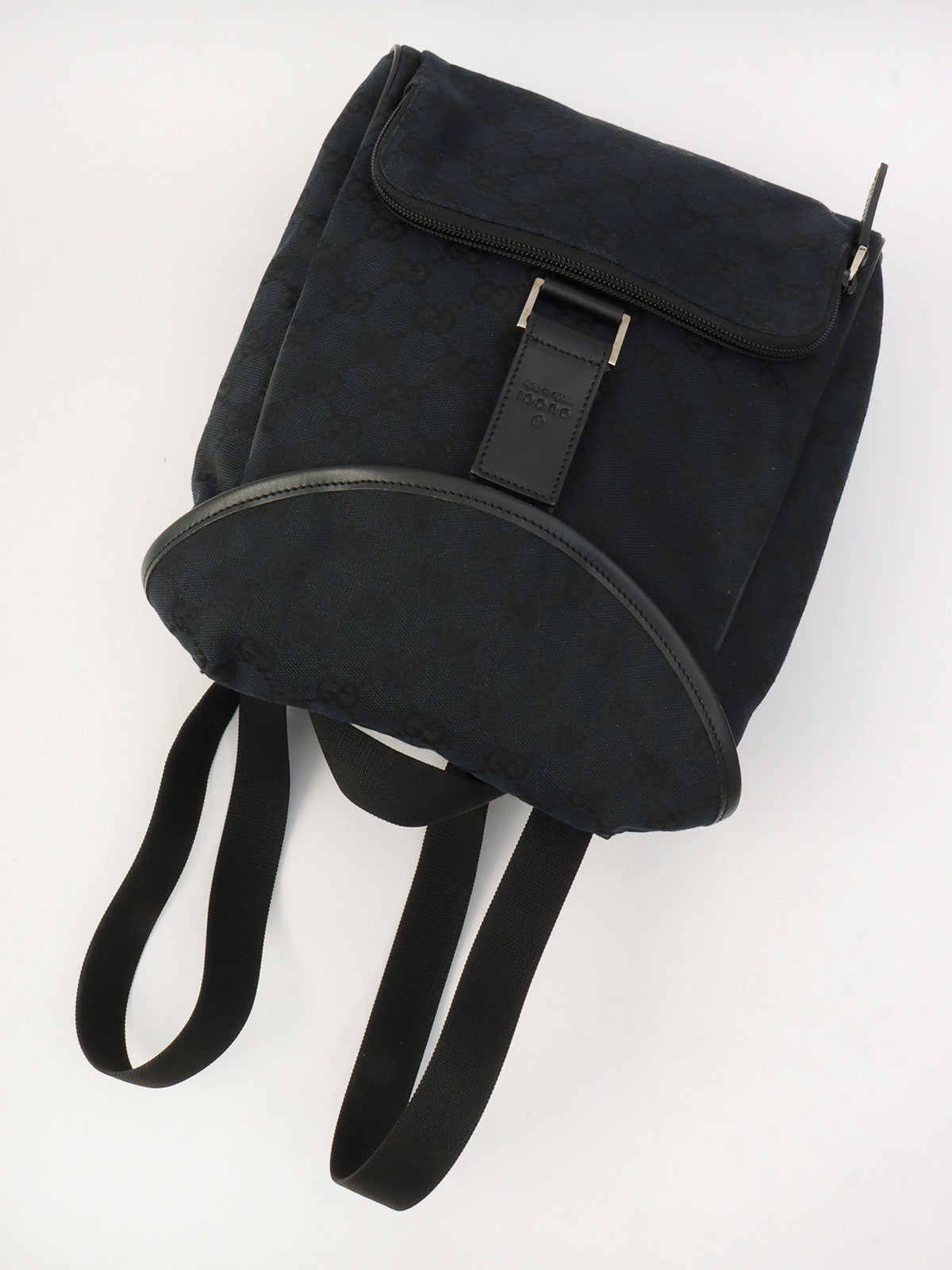 GG Canvas Backpack Black