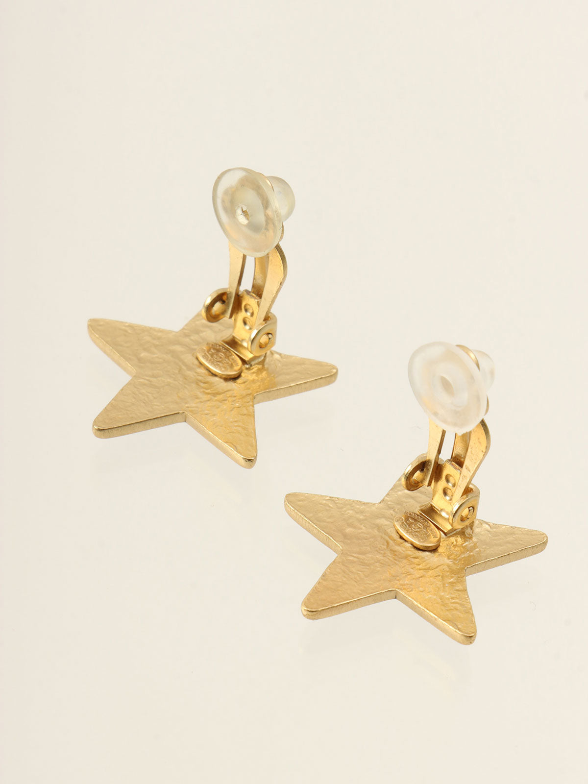 2003 Star Motif Earrings, Black/Gold