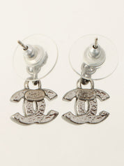 2005 Rhinestone Mini CC Mark Earrings Gunmetal/Multi