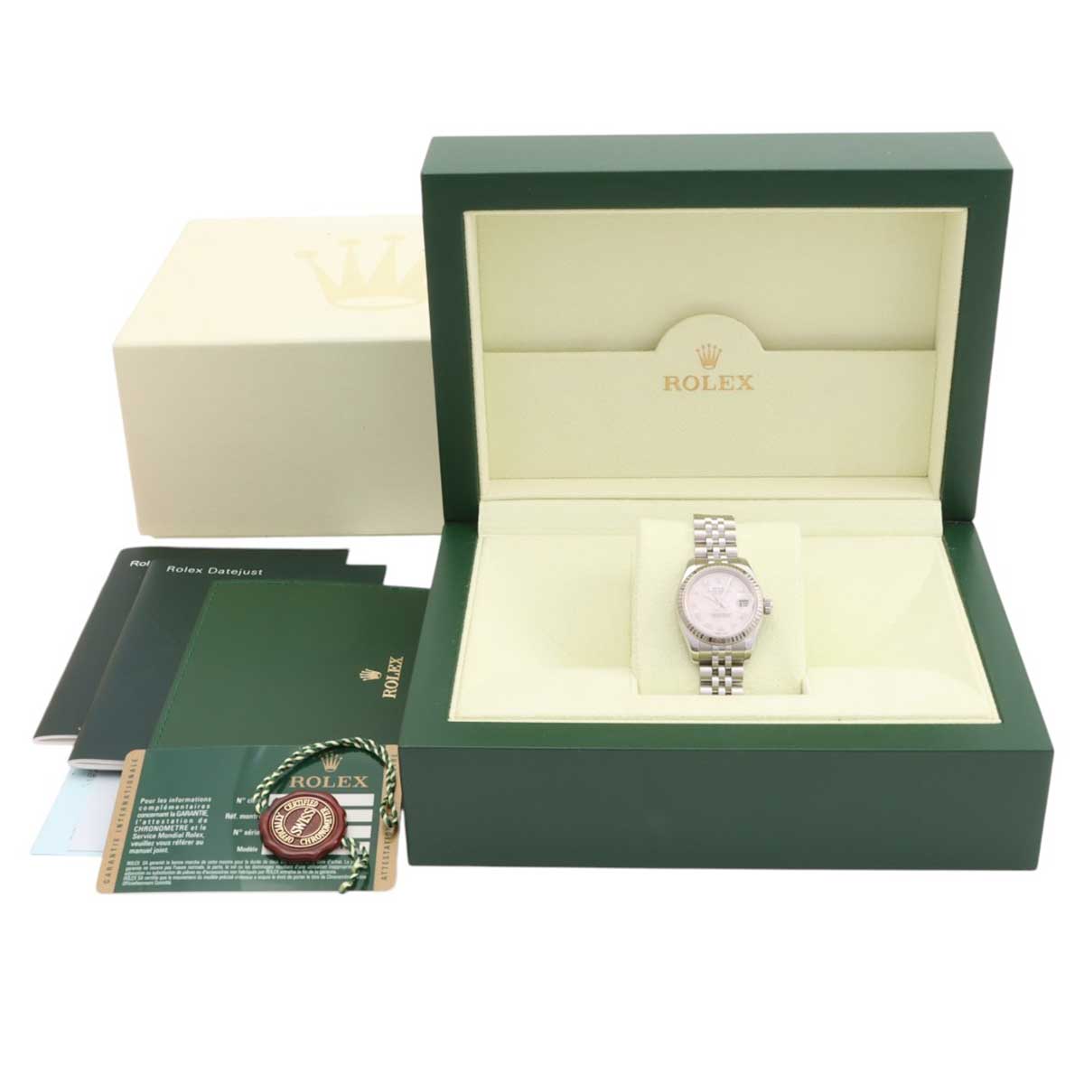 Datejust 26mm 179174NDR, circa 2007-2008, automatic, pink shell Roman numerals