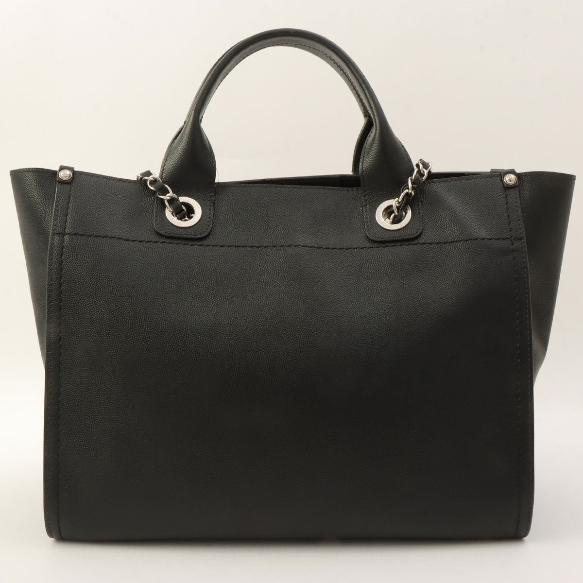 Chanel Deauville 2-Way Tote Bag in Black Caviar Skin, manufactured around 2018