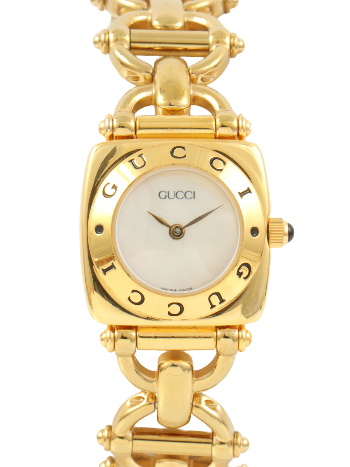 马衔扣腕表，金/白表​​壳