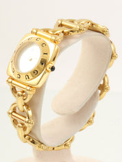 马衔扣腕表，金/白表​​壳