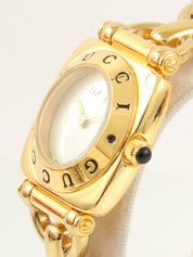 马衔扣腕表，金/白表​​壳