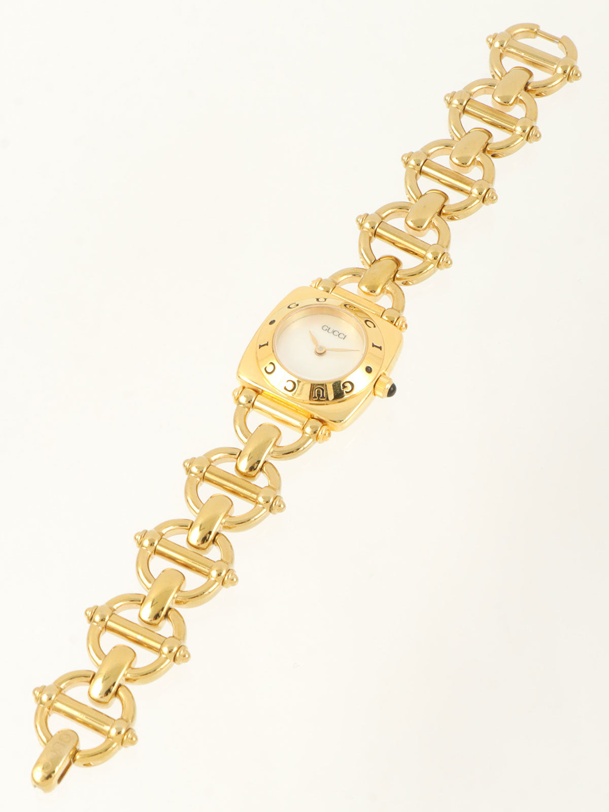 马衔扣腕表，金/白表​​壳