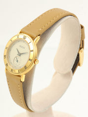 Round Logo Face Watch Gold/Beige