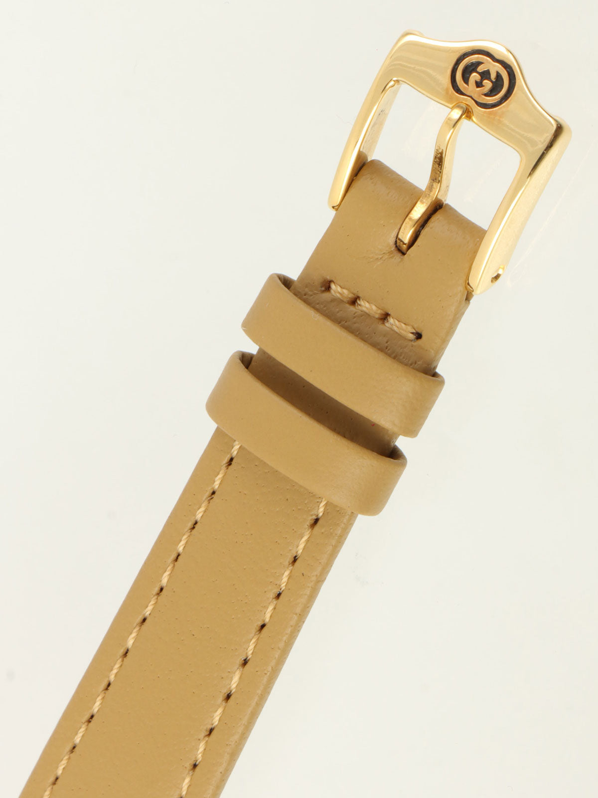 Round Logo Face Watch Gold/Beige