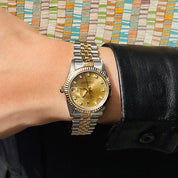 Circa 1993, 10-point diamond Datejust, 36mm, 16233G, U-serial, automatic, champagne dial