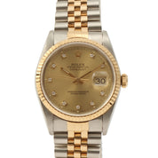 Circa 1993, 10-point diamond Datejust, 36mm, 16233G, U-serial, automatic, champagne dial
