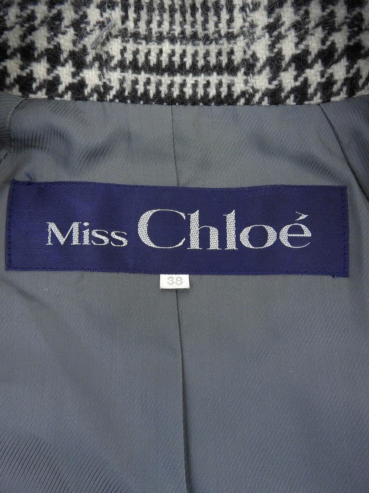 格纹长款外套 白色/黑色#38