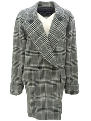 Check Pattern Long Coat #38 White/Black