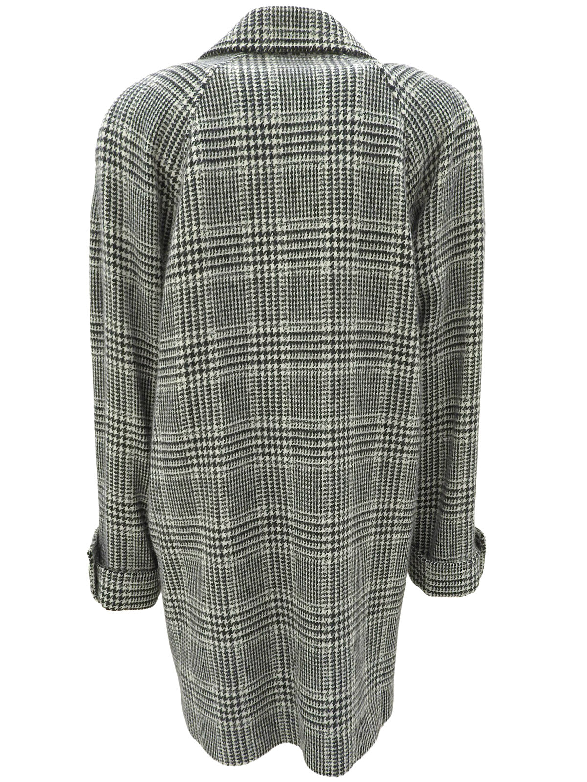 格纹长款外套 白色/黑色#38