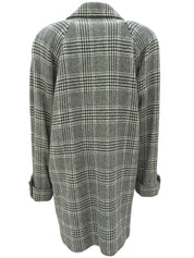 格纹长款外套 白色/黑色#38