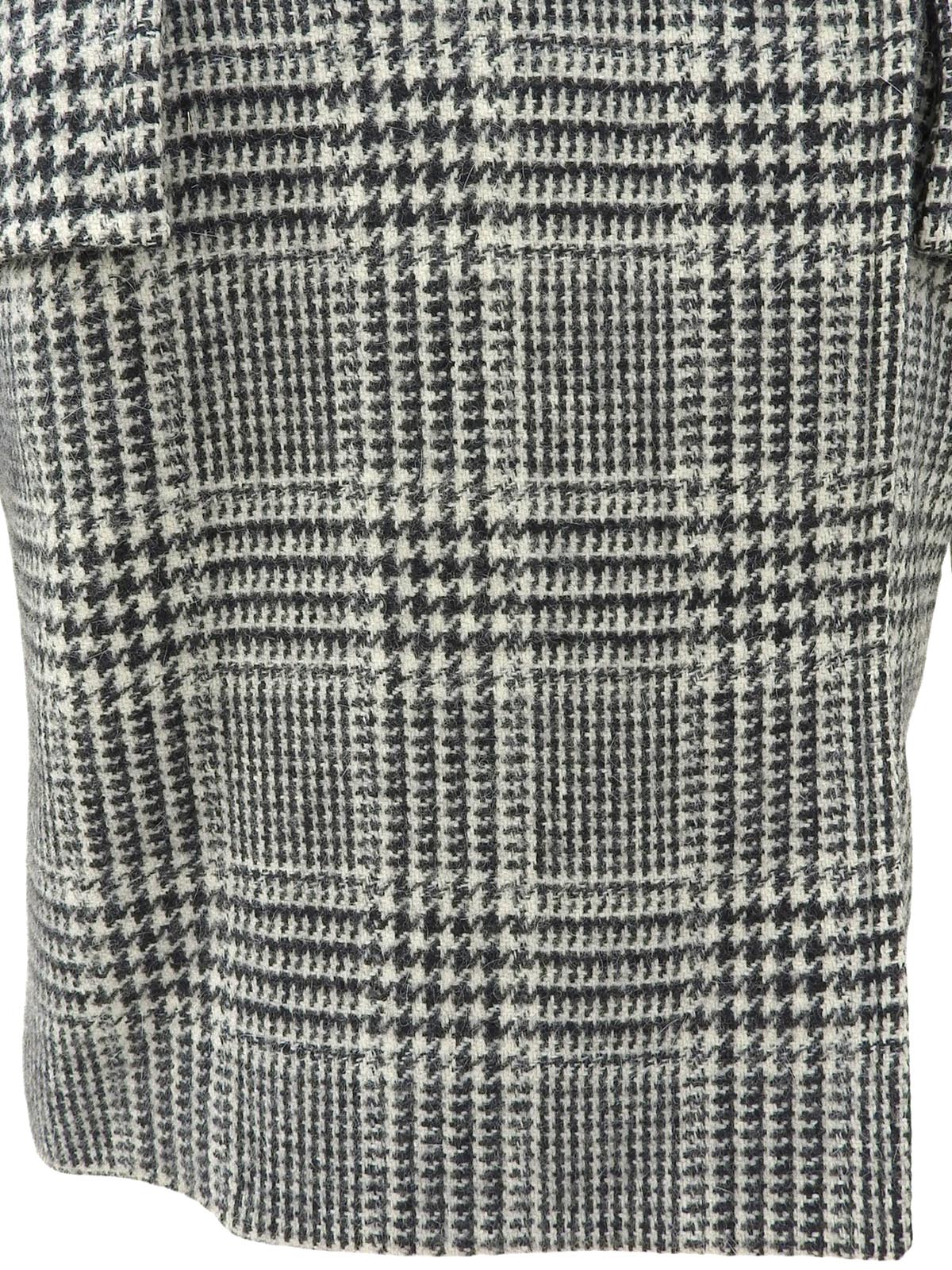 Check Pattern Long Coat #38 White/Black
