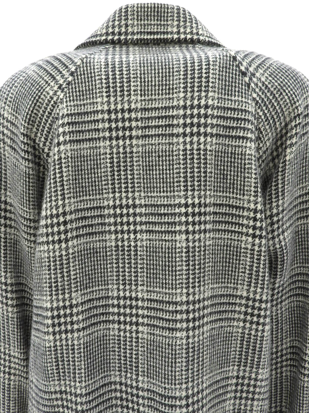 格纹长款外套 白色/黑色#38