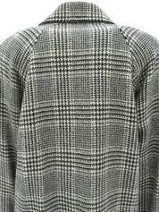 格纹长款外套 白色/黑色#38