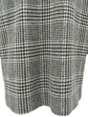 格纹长款外套 白色/黑色#38