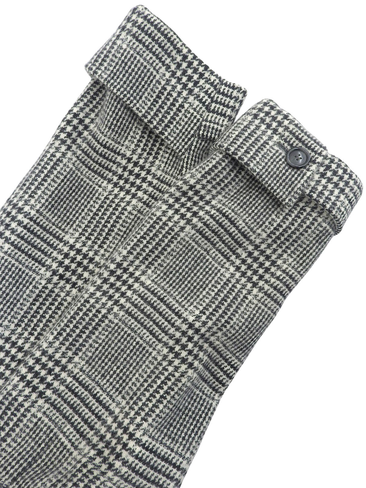 格纹长款外套 白色/黑色#38