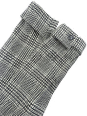 格纹长款外套 白色/黑色#38