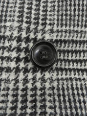 格纹长款外套 白色/黑色#38