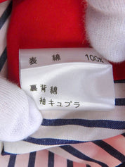 ロゴボタンステンカラーコート レッド