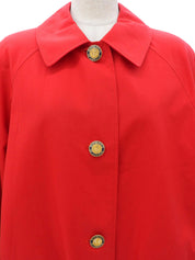 ロゴボタンステンカラーコート レッド