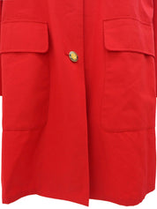 ロゴボタンステンカラーコート レッド