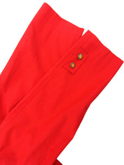 ロゴボタンステンカラーコート レッド