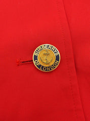 ロゴボタンステンカラーコート レッド