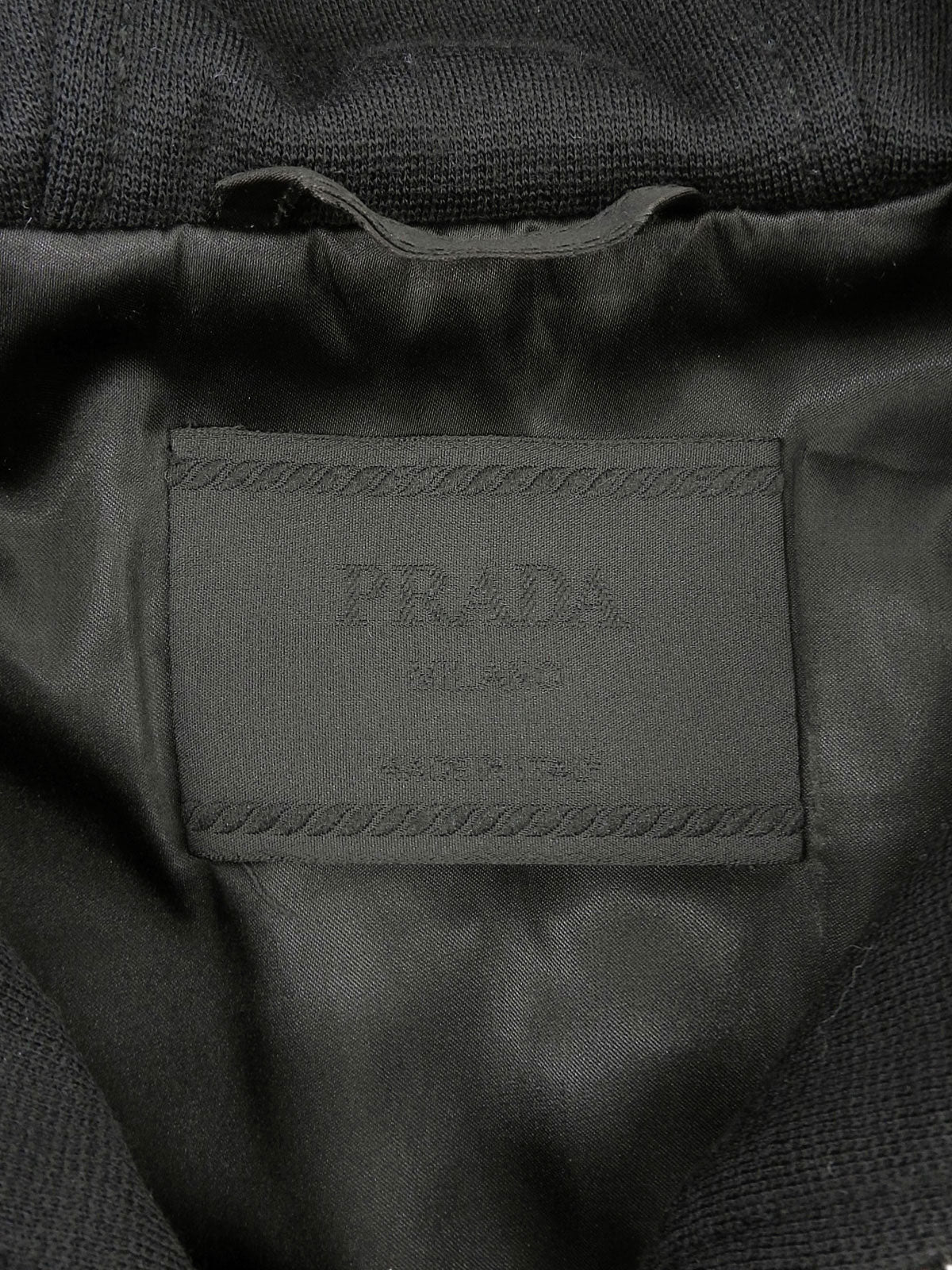 Wool zip-up hoodie, black, size S