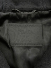 Wool zip-up hoodie, black, size S